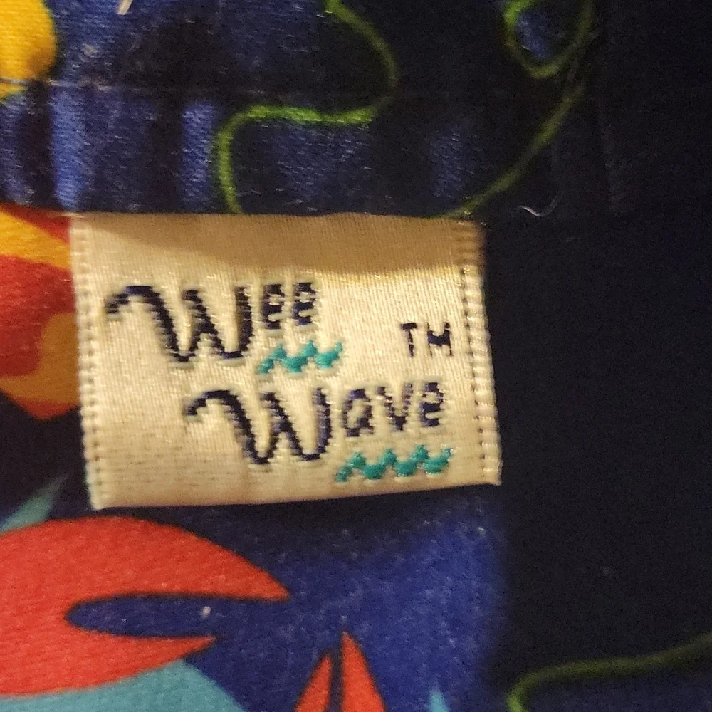 Vtg Wee Wave Floppy Blue Sun Hat Sea Beach Submarine Fish Squid Octopus